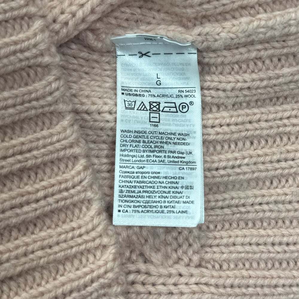 Women's GAP Long Sleeve Blush Pink Cable High Neck Mock Sweater Size L - Picture 4 of 10